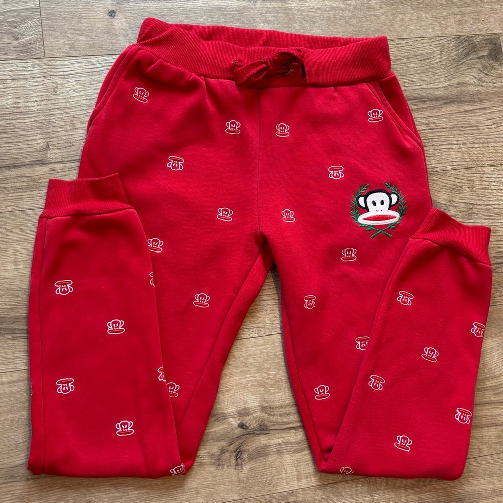 Y2K Paul Frank Julius & Friends Red Monkey Sweatpants Fleece Lined Women Medium
